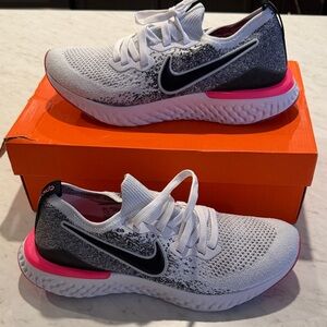 Nike Women's White and Pink Sneakers